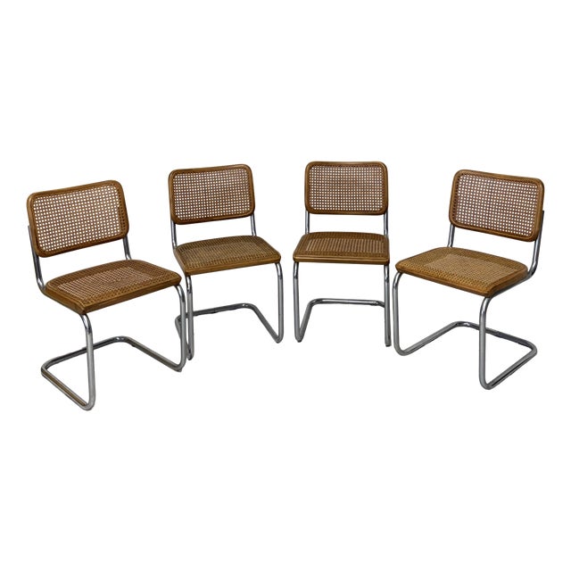 Model B32 Cesca Chairs by Marcel Breuer for Thonet, 1970s, Set of 4 For Sale