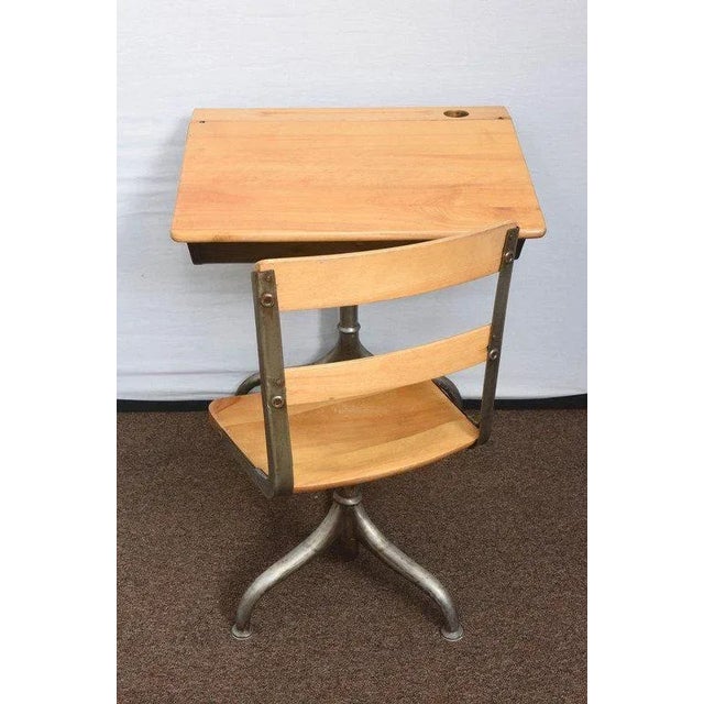 1950s Industrial Child's School Desk For Sale - Image 9 of 11