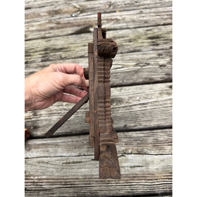 Mid 20th Century Carved Tibetan Nepal Ankhi Jhyal Wood Frame For Sale - Image 5 of 9