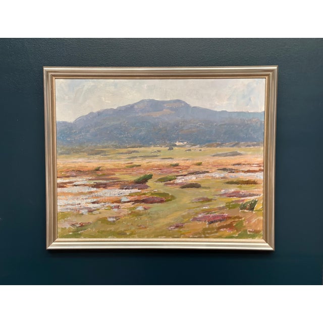 Original Swedish Oil on Canvas – “Landscape” by Gunnar Wallentin – Signed – Framed – 84 × 67 cm (33.1" × 26.4") A...