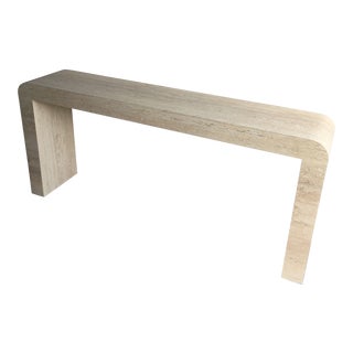 1980s Postmodern Waterfall Console Table For Sale