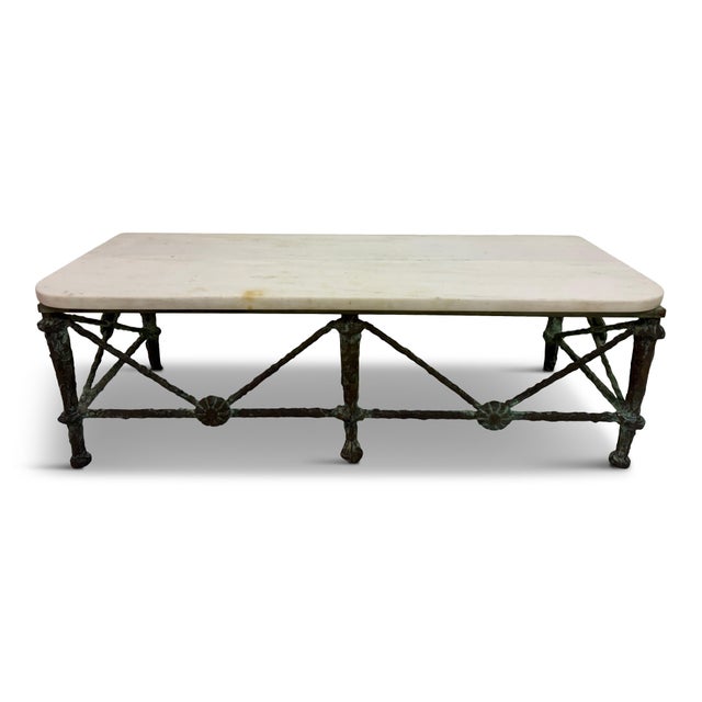 Bronze and Marble Wall-Mounted Console in the style of Giacometti, 1960s For Sale - Image 15 of 15