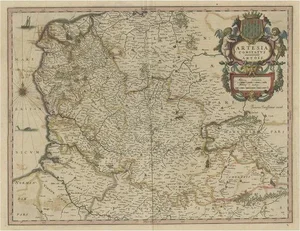 Antique Map of Artois or Artesia, France, 1650