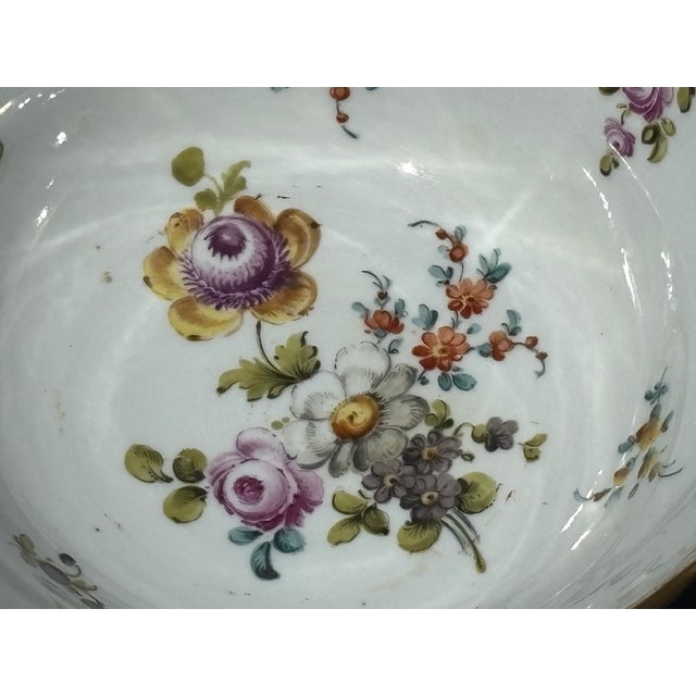 Yellow 19th C. Meissen-Style German Porcelain Bowl - Highly Detailed For Sale - Image 8 of 10