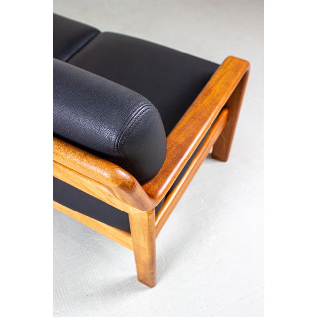Vintage Teak and Leather 2-Seater Sofa from Olsen & Laursen, 1980s For Sale - Image 11 of 17