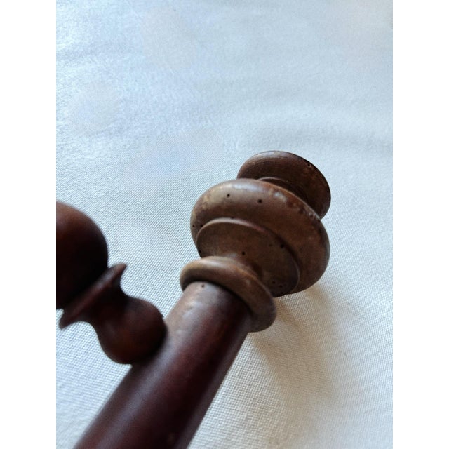 Late 19th Century Antique Large Dark Wooden French Towel Rack For Sale - Image 5 of 8