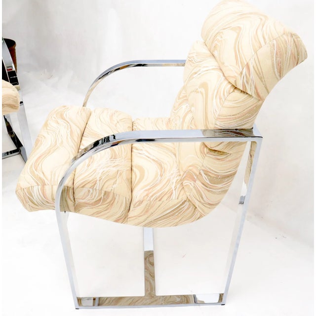 Metal Set of 6 Scoop Shape Seats Chrome Dining Milo Baughman Room Chairs For Sale - Image 7 of 12