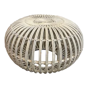 Mid Century Modern Franco Albini Rattan Pouf Ottoman