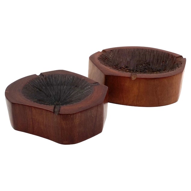 Modern Wood Ashtrays, France, 1970s, Set of 2 For Sale