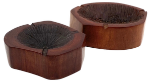 Modern Wood Ashtrays, France, 1970s, Set of 2