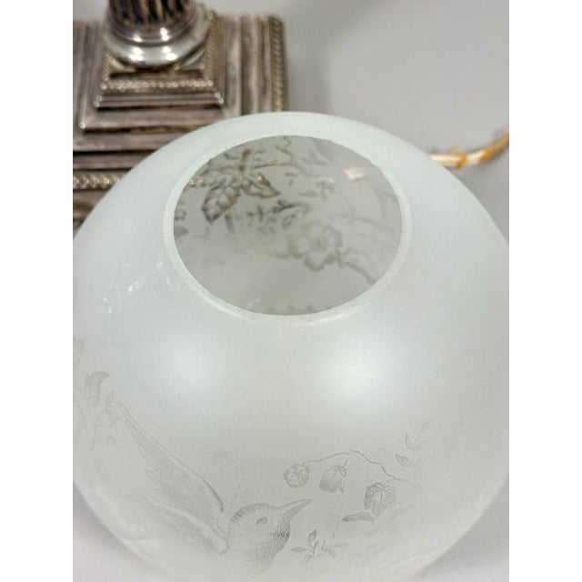 Metal Stunning 29” 1875 Sheffield Sterling Silver and Cut Glass Corinthian Banquet Lamp For Sale - Image 7 of 18