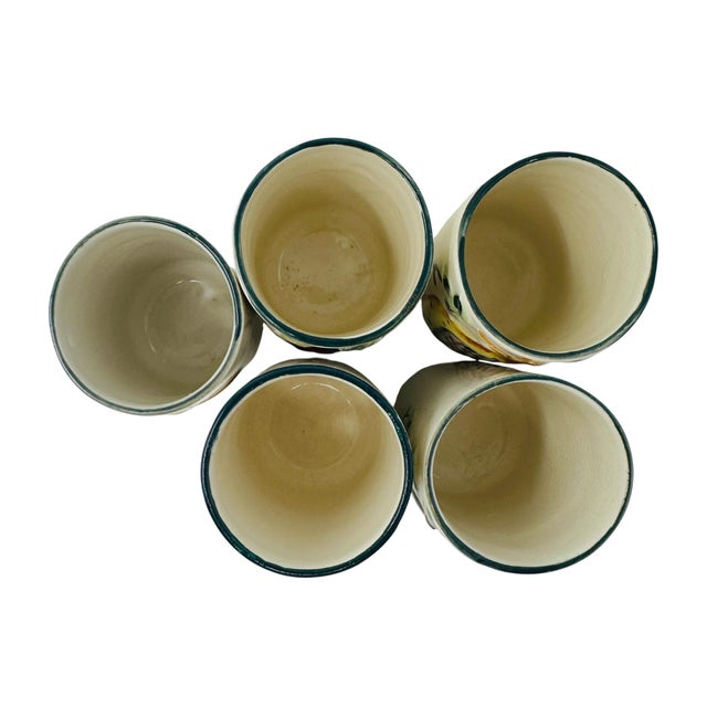 Mid-Century Japanese Hand-Painted Fruit Relief Pitcher & Tumbler Set - 6 Pieces For Sale - Image 13 of 14