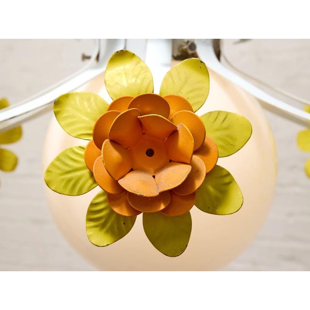 Vintage and Orange Flower Chandelier 1960s For Sale - Image 9 of 9