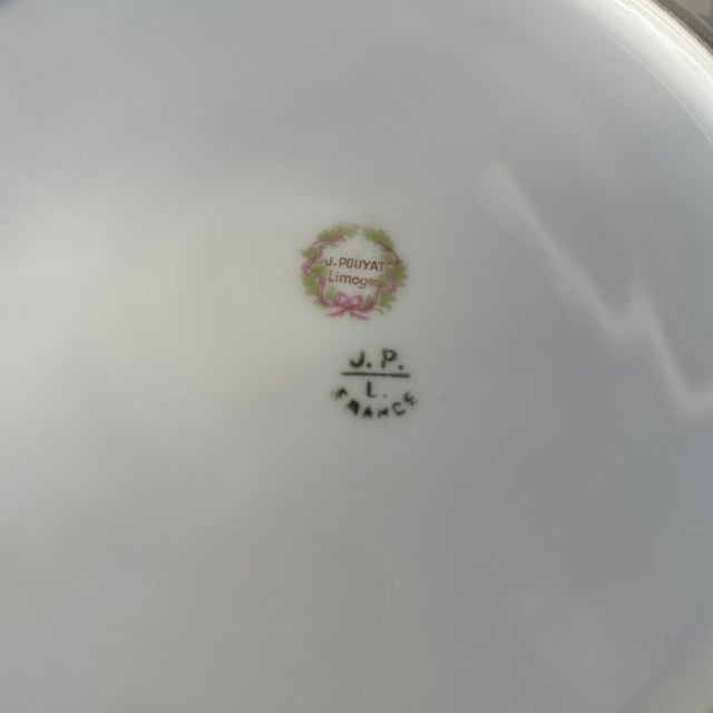 Limoges, France 1910s Jean Pouyat Limoges Luncheon Plates - Set of 13 For Sale - Image 4 of 4