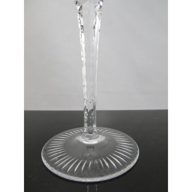Bohemian Cobalt Blue & Red Grape Cut Crystal 8 1/2" Hock Wine Glass Pair For Sale - Image 14 of 15