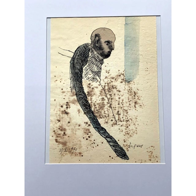 1970s Framed Work on Paper by Jose Luis Cuevas - Pair For Sale - Image 5 of 13