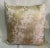 Contemporary large accent pillow w gold metallic abstract print front has a hand printed organic look. Textile quality is...