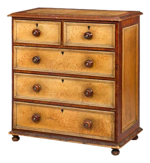 Circa 1850s English Grain-Painted Antique Chest of Drawers Dresser