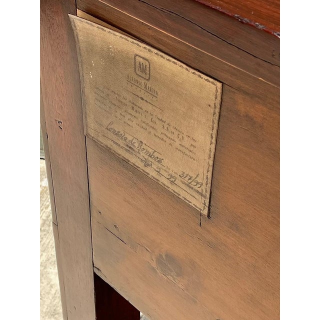 Vintage Alphonse Marina Carved Wood Console Table With Bone Inlay For Sale - Image 10 of 14