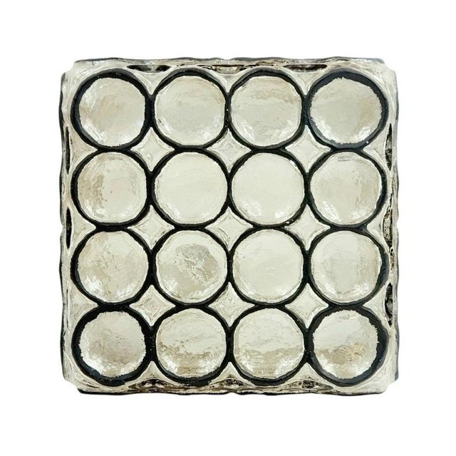 Stunning mid-century modern glass ceiling mount fixture from limburg, germany's leading glasswork, renowned for its...