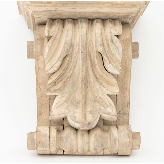 Neoclassical Carved Wood Wall Brackets, Pair For Sale In New York - Image 6 of 8