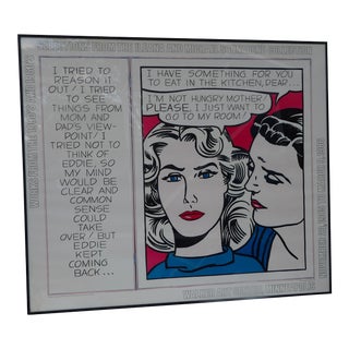 Vintage Roy Lichtenstein Eddie Diptych Poster For Sale