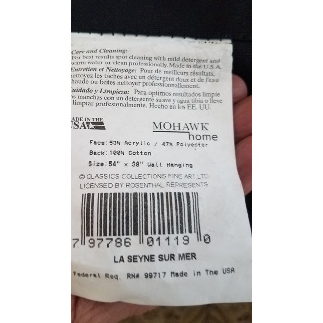 Vintage "Mohawk" Classic Collection Roger Duvall Tapestry of La Seyne Sur Mer For Sale - Image 4 of 5