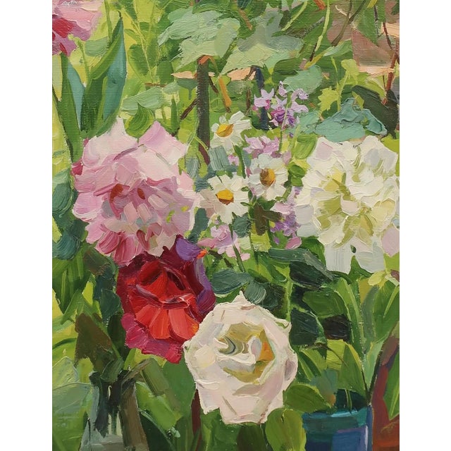 Vintage Floral Still Life Oil Painting, 1968 For Sale - Image 6 of 6