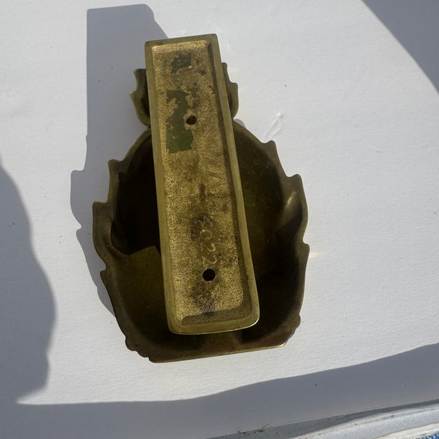 Late 20th Century Virginia Metal Crafters Solid Brass Pineapple Door Knocker For Sale - Image 5 of 8