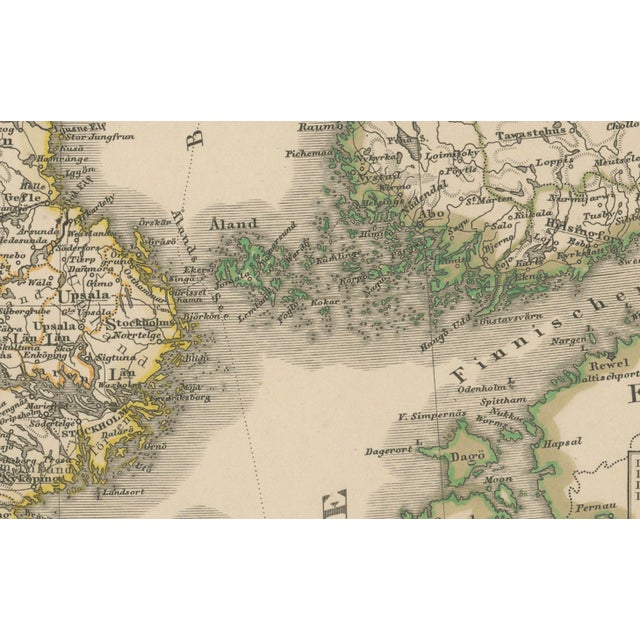 Antique Map of Scandinavia, 1857 For Sale - Image 4 of 11