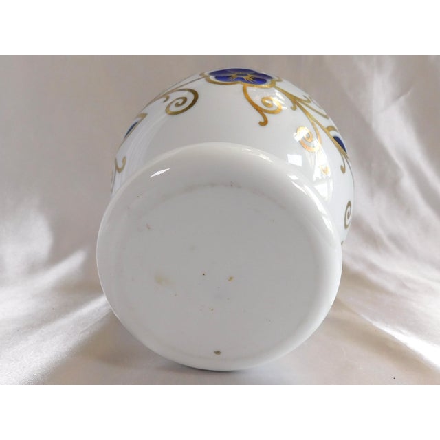 1950s White Over Blue Cut to Clear Bowl For Sale In San Francisco - Image 6 of 7