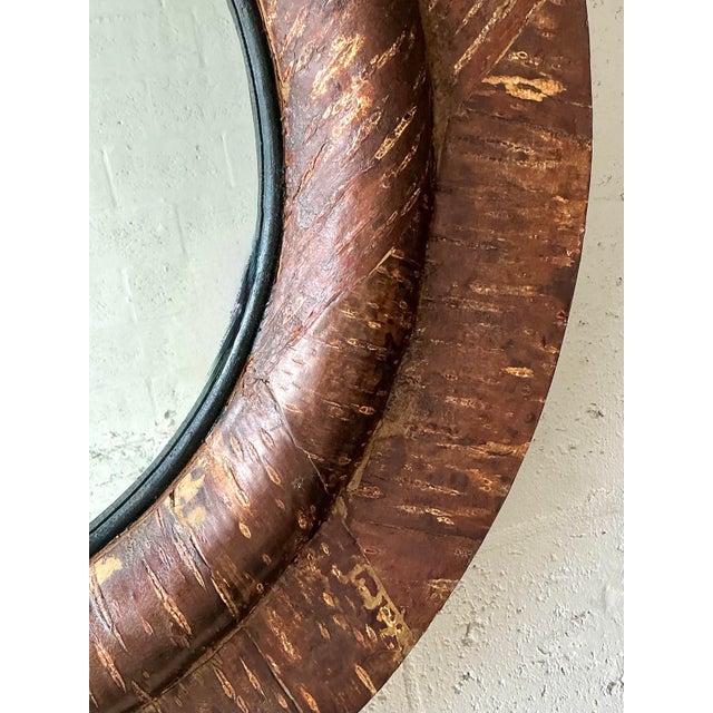 Rustic Vintage Boho Patinated Wood Mirror For Sale - Image 3 of 7