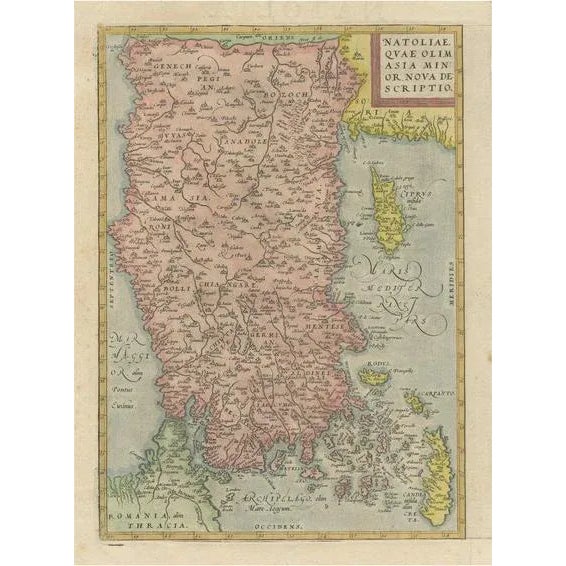 Antique Map of Natolia by Ortelius, 1600 For Sale - Image 11 of 11