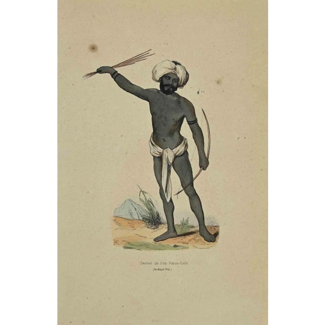 Naturel de l'ile Vatou-Lele is a hand colored lithographs made by Auguste Wahlen in 1844. Good conditions. The artwork...