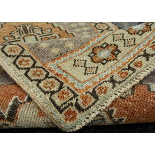 Textile Turkish Mini Rug Oriental Hand Knotted Vintage Rug 1'8" x 3'5" #16209 For Sale - Image 7 of 8