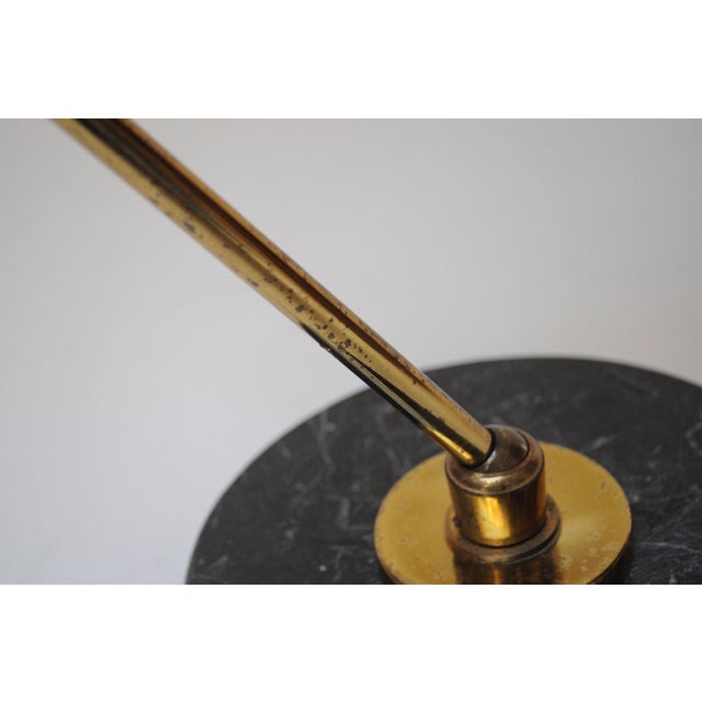 Italian Modern Brass, Metal, and Black Marble Table Lamp by Luci Milano For Sale - Image 9 of 12