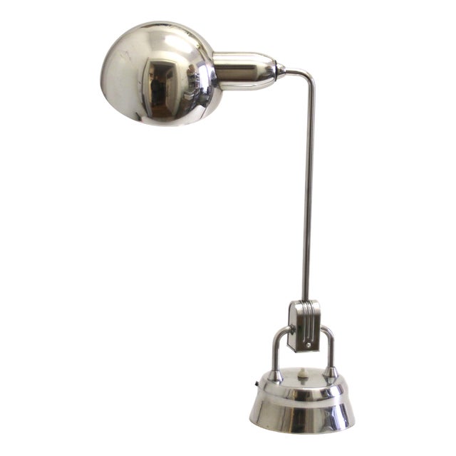 Chrome Model 600 Table Lamp by Charlotte Perriand for Jumo, 1940s For Sale