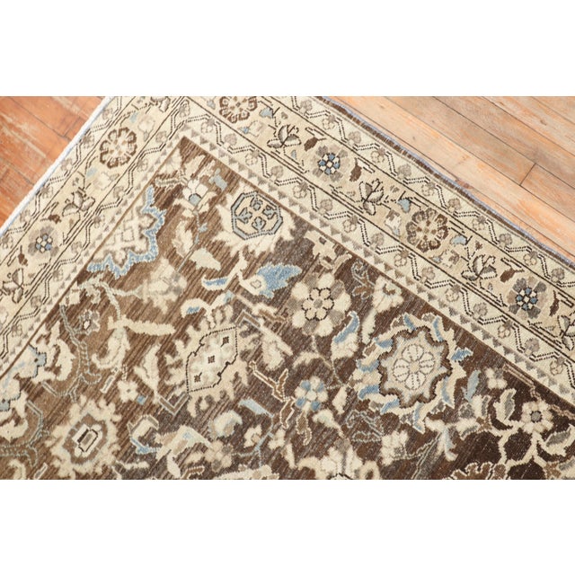 Antique Zabihi Collection Persian Malayer Brown Rug For Sale In New York - Image 6 of 10