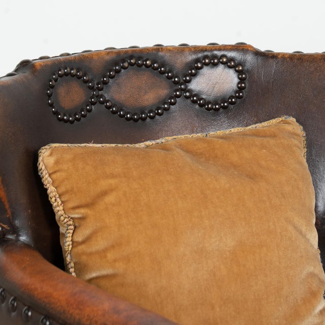 Pair of 20th Century Danish Vintage Leather Club Chairs For Sale - Image 4 of 17
