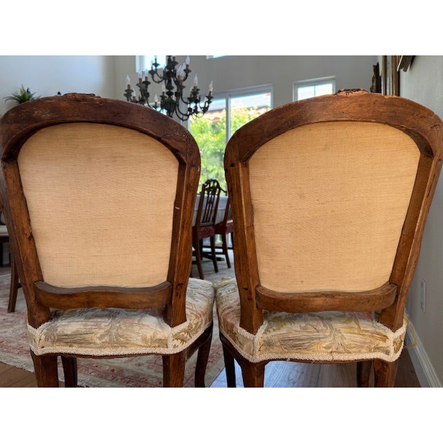 French Mid 18th Century Pair of Louis XV Carved Beechwood Side Chairs For Sale - Image 3 of 6