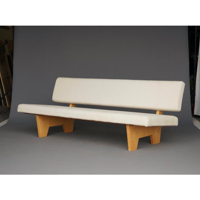 Modern Vintage Dutch Compact Sofa with Wooden Base in the style of Pastoe, 1950s For Sale - Image 3 of 18