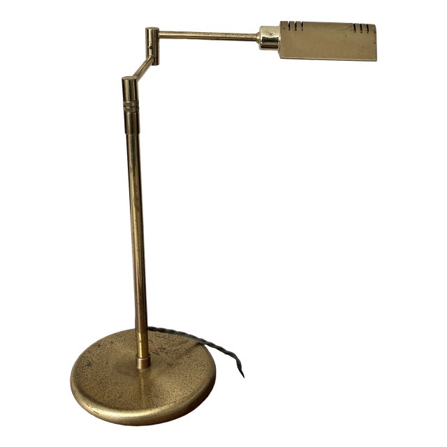 Telescopic Desk Lamp in Brass from Holtkötter, Germany, 1980 For Sale