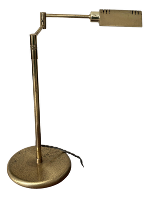 Telescopic Desk Lamp in Brass from Holtkötter, Germany, 1980