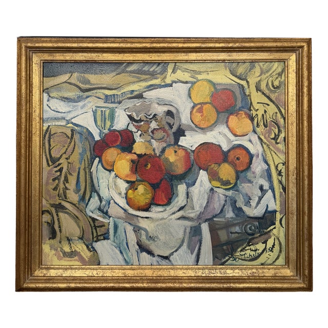 De Michelis, Still Life with Apples, 20th Century, Oil on Canvas, Framed For Sale