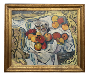 De Michelis, Still Life with Apples, 20th Century, Oil on Canvas, Framed