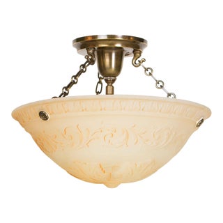 Small Painted Glass Bowl Fixture For Sale