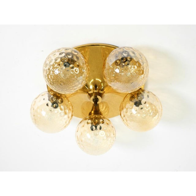 Space Age Brass Ceiling Lamp with Glass Balls, 1960s For Sale - Image 4 of 18
