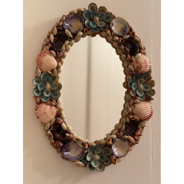 Coastal Sailors Valentine Style Shell Mirror For Sale - Image 3 of 7