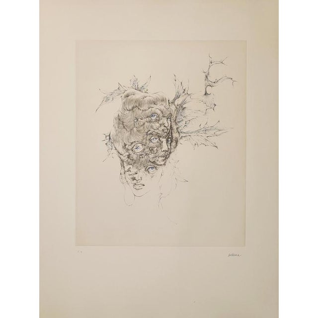 Hans Bellmer Blue Eyes - 1971 Original engraving Proof bearing the signature stamp and justified EA in pencil. Dimensions:...