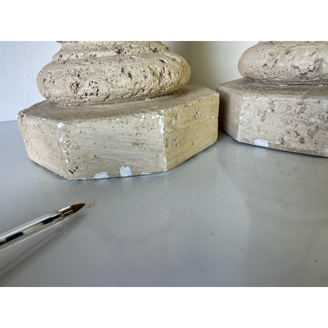 1980s Vintage Faux-Coralstone Plaster Table Lamps - a Pair For Sale - Image 10 of 10